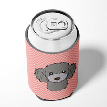 Load image into Gallery viewer, Checkerboard Pink Silver Gray Poodle Can or Bottle Hugger BB1259CC