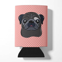 Load image into Gallery viewer, Checkerboard Pink Black Pug Can or Bottle Hugger BB1263CC