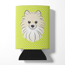 Load image into Gallery viewer, Checkerboard Lime Green Pomeranian Can or Bottle Hugger BB1269CC
