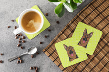 Load image into Gallery viewer, Checkerboard Lime Green German Shepherd Coasters - Set of 4 Lightweight Foam, Absorbent Drink Coasters BB1273FC
