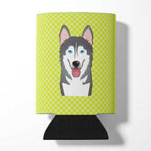 Load image into Gallery viewer, Checkerboard Lime Green Alaskan Malamute Can or Bottle Hugger BB1280CC