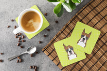Load image into Gallery viewer, Checkerboard Lime Green Boxer Coasters - Set of 4 Lightweight Foam, Absorbent Drink Coasters BB1285FC