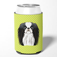 Load image into Gallery viewer, Checkerboard Lime Green Japanese Chin Can or Bottle Hugger BB1292CC