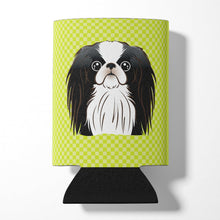 Load image into Gallery viewer, Checkerboard Lime Green Japanese Chin Can or Bottle Hugger BB1292CC