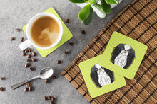 Load image into Gallery viewer, Checkerboard Lime Green Japanese Chin Coasters - Set of 4 Lightweight Foam, Absorbent Drink Coasters BB1292FC