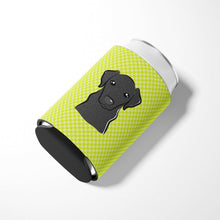 Load image into Gallery viewer, Checkerboard Lime Green Black Labrador Can or Bottle Hugger BB1297CC