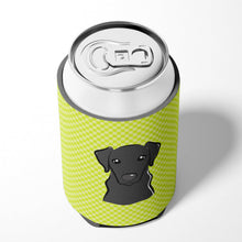 Load image into Gallery viewer, Checkerboard Lime Green Black Labrador Can or Bottle Hugger BB1297CC