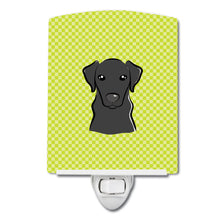 Load image into Gallery viewer, Checkerboard Lime Green Black Labrador Ceramic Night Light BB1297CNL