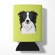 Load image into Gallery viewer, Checkerboard Lime Green Border Collie Can or Bottle Hugger BB1303CC