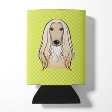 Load image into Gallery viewer, Checkerboard Lime Green Afghan Hound Can or Bottle Hugger BB1306CC