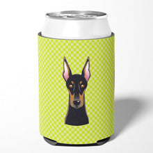 Load image into Gallery viewer, Checkerboard Lime Green Doberman Can or Bottle Hugger BB1307CC