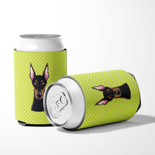 Load image into Gallery viewer, Checkerboard Lime Green Doberman Can or Bottle Hugger BB1307CC