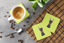 Load image into Gallery viewer, Checkerboard Lime Green Doberman Coasters - Set of 4 Lightweight Foam, Absorbent Drink Coasters BB1307FC