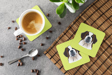 Load image into Gallery viewer, Checkerboard Lime Green Saint Bernard Coasters - Set of 4 Lightweight Foam, Absorbent Drink Coasters BB1308FC