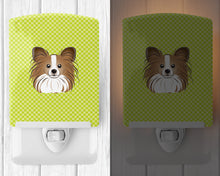 Load image into Gallery viewer, Checkerboard Lime Green Papillon Ceramic Night Light BB1310CNL