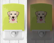 Load image into Gallery viewer, Checkerboard Lime Green Golden Retriever Ceramic Night Light BB1314CNL