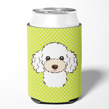 Load image into Gallery viewer, Checkerboard Lime Green White Poodle Can or Bottle Hugger BB1319CC