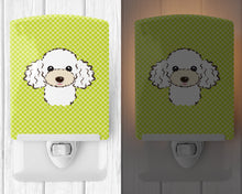 Load image into Gallery viewer, Checkerboard Lime Green White Poodle Ceramic Night Light BB1319CNL