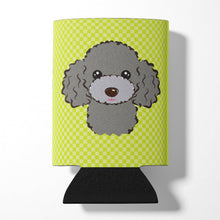 Load image into Gallery viewer, Checkerboard Lime Green Silver Gray Poodle Can or Bottle Hugger BB1321CC