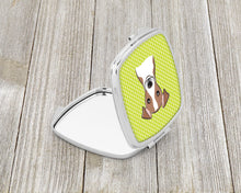 Load image into Gallery viewer, Checkerboard Lime Green Jack Russell Terrier Compact Mirror – Stylish Purse Mirror with Artistic Covers BB1322SCM