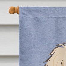 Load image into Gallery viewer, Longhair Creme Dachshund Welcome Flag Canvas House Size BB1398CHF
