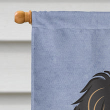 Load image into Gallery viewer, Longhair Black and Tan Dachshund Welcome Flag Canvas House Size BB1399CHF
