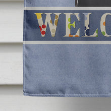 Load image into Gallery viewer, Smooth Black and Tan Dachshund Welcome Flag Canvas House Size BB1401CHF