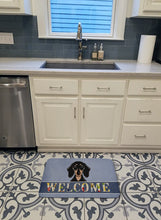 Load image into Gallery viewer, Smooth Black and Tan Dachshund Welcome Machine Washable Memory Foam Mat BB1401RUG