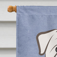 Load image into Gallery viewer, White English Bulldog  Welcome Flag Canvas House Size BB1406CHF
