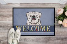 Load image into Gallery viewer, White English Bulldog  Welcome Doormat - 24x36 Decorative Floor Mat – Indoor/Outdoor Rug with Artistic Flair BB1406JMAT