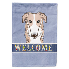 Load image into Gallery viewer, Borzoi Welcome Flag Canvas House Size BB1414CHF