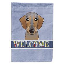 Load image into Gallery viewer, Wirehaired Dachshund Welcome Flag Canvas House Size BB1419CHF