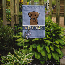 Load image into Gallery viewer, Chocolate Labrador Welcome Garden Flag – Decorative Outdoor Yard Flag BB1420GF
