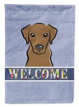 Load image into Gallery viewer, Chocolate Labrador Welcome Garden Flag – Decorative Outdoor Yard Flag BB1420GF