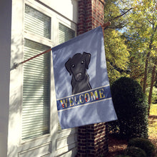 Load image into Gallery viewer, Black Labrador Welcome Flag Canvas House Size BB1421CHF