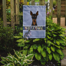 Load image into Gallery viewer, Min Pin Welcome Garden Flag – Decorative Outdoor Yard Flag BB1426GF