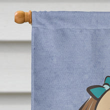 Load image into Gallery viewer, Chocolate Brown Shih Tzu Welcome Flag Canvas House Size BB1435CHF