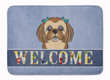 Load image into Gallery viewer, Chocolate Brown Shih Tzu Welcome Machine Washable Memory Foam Mat BB1435RUG