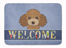 Load image into Gallery viewer, Chocolate Brown Poodle Welcome Machine Washable Memory Foam Mat BB1442RUG