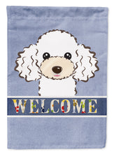 Load image into Gallery viewer, White Poodle Welcome Garden Flag – Decorative Outdoor Yard Flag BB1443GF