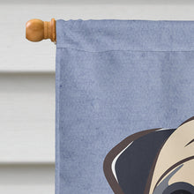 Load image into Gallery viewer, Fawn Pug Welcome Flag Canvas House Size BB1448CHF