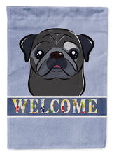 Load image into Gallery viewer, Black Pug Welcome Flag Canvas House Size BB1449CHF