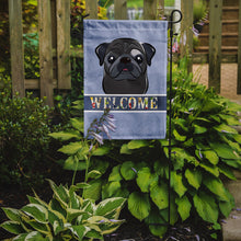 Load image into Gallery viewer, Black Pug Welcome Garden Flag – Decorative Outdoor Yard Flag BB1449GF