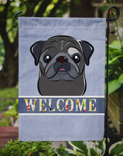 Load image into Gallery viewer, Black Pug Welcome Garden Flag – Decorative Outdoor Yard Flag BB1449GF