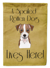 Load image into Gallery viewer, Jack Russell Terrier Spoiled Dog Lives Here Garden Flag – Funny Gold Background Dog Decor BB1450GF