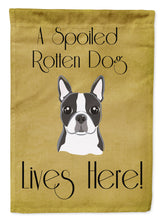 Load image into Gallery viewer, Boston Terrier Spoiled Dog Lives Here Garden Flag – Funny Gold Background Dog Decor BB1451GF