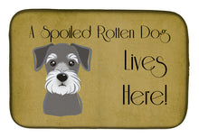 Load image into Gallery viewer, Schnauzer Spoiled Dog Lives Here Dish Drying Mat – Absorbent, Artistic Kitchen Essentials BB1454DDM