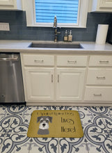 Load image into Gallery viewer, Schnauzer Spoiled Dog Lives Here Machine Washable Memory Foam Mat BB1454RUG