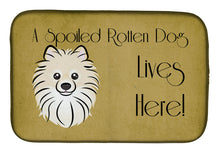 Load image into Gallery viewer, Pomeranian Spoiled Dog Lives Here Dish Drying Mat – Absorbent, Artistic Kitchen Essentials BB1455DDM