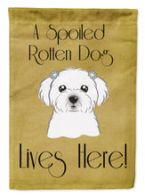 Load image into Gallery viewer, Maltese Spoiled Dog Lives Here Garden Flag – Funny Gold Background Dog Decor BB1456GF